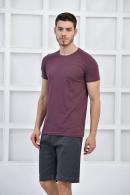 Mürdüm Erkek Bisiklet Yaka İnce Çizgili Likralı Slim Fit T-Shirt F5432