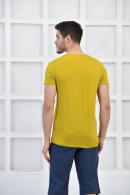 Hardal Erkek V Yaka Basıc Likralı Slim Fit T-Shirt F5173