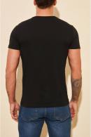 Siyah Erkek Basic Pamuklu Bisiklet Yaka Slim Fit T-Shirt F51624